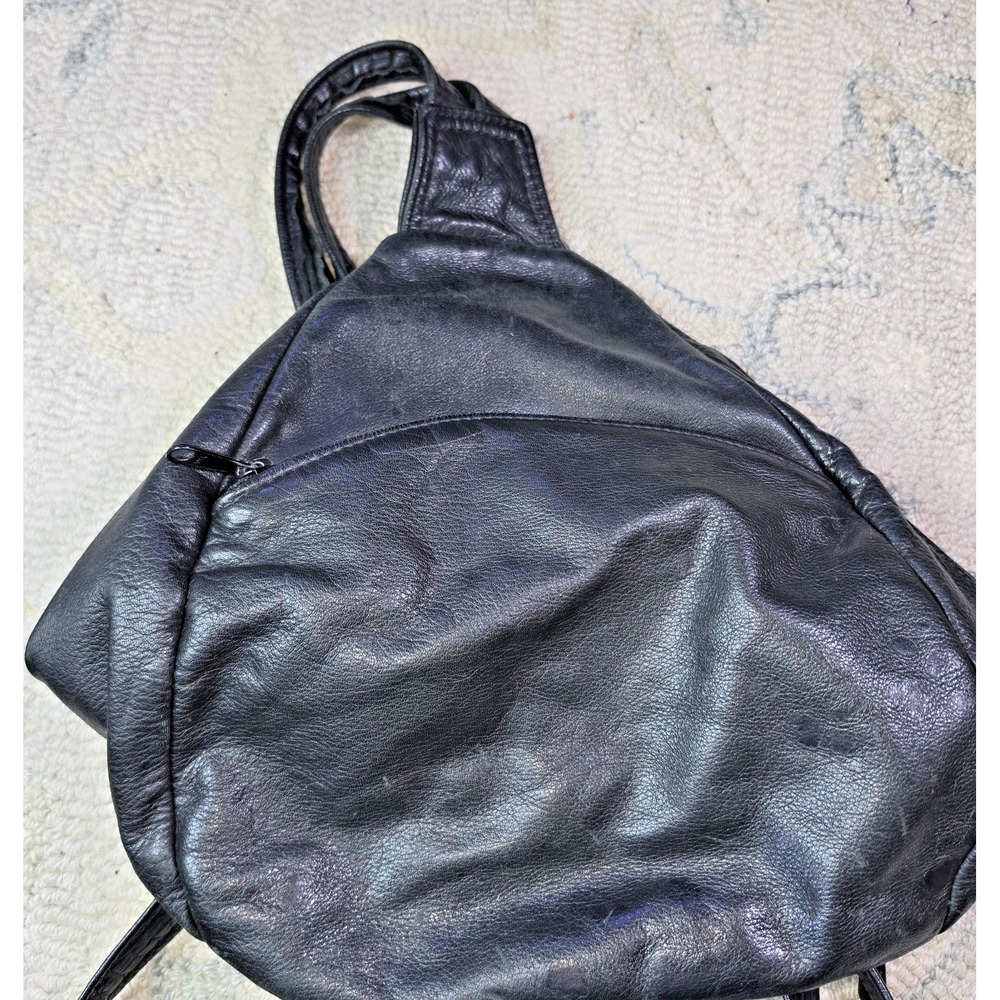 Quality Premium Leather Backpack Side-Zip Closure 3 Compartment Adjustable Strap - Picture 15 of 15